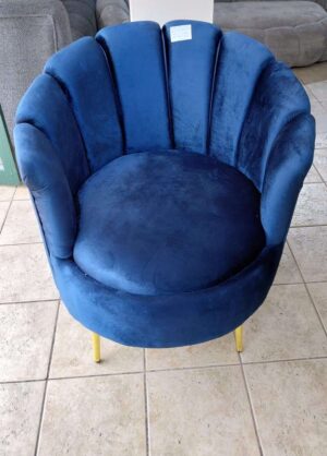 DARK BLUE SINGLE FLOWER CHAIR