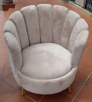 F0033 BEIGE SINGLE SEATER FLOWER CHAIR