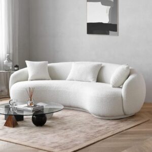 Modern Curved Bouclé Sofa | 3-Seater Cloud Couch